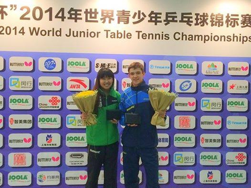 Tolle Auszeichnung für Kirill Gerassimenko bei den Jugend Tischtennis Weltmeisterschaften 2014 in Shanghai