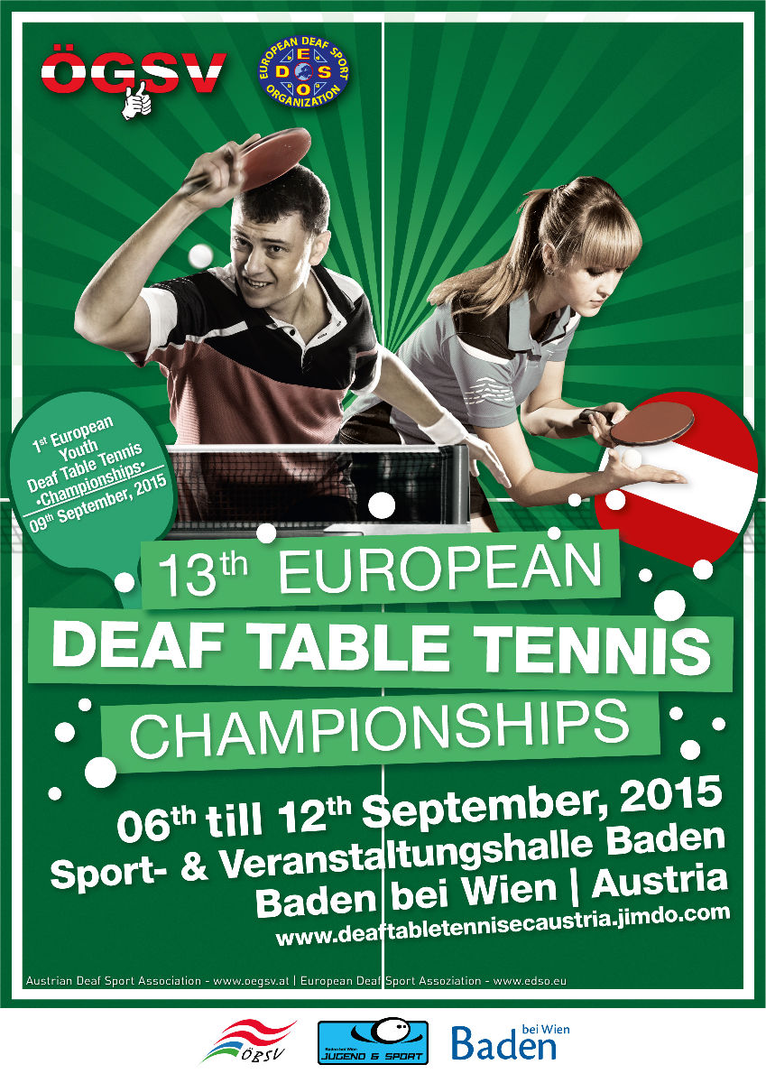 Tischtennis Europameisterschaften der Gehörlosen 2015 - European Deaf Table Tennis Championships 2015