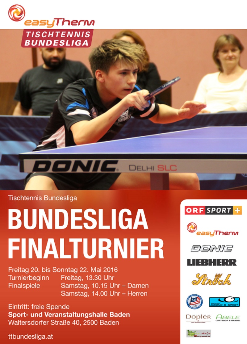 Plakat Tischtennis Bundesliga Finalturnier 2016 - Badener AC-Tischtennis