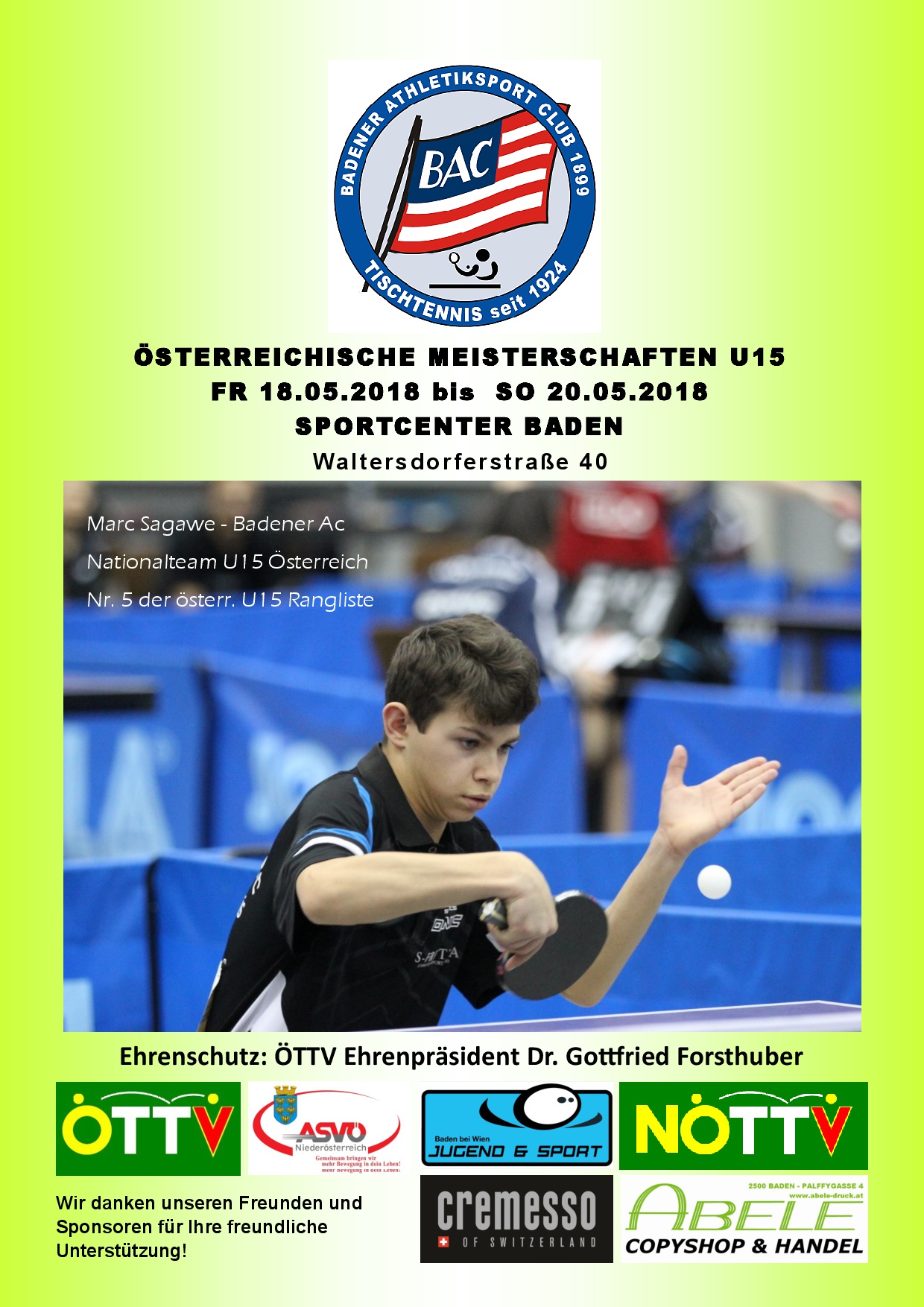 Österreichische Tischtennis Meisterschaften U15 - Badener AC Tischtennis 2018