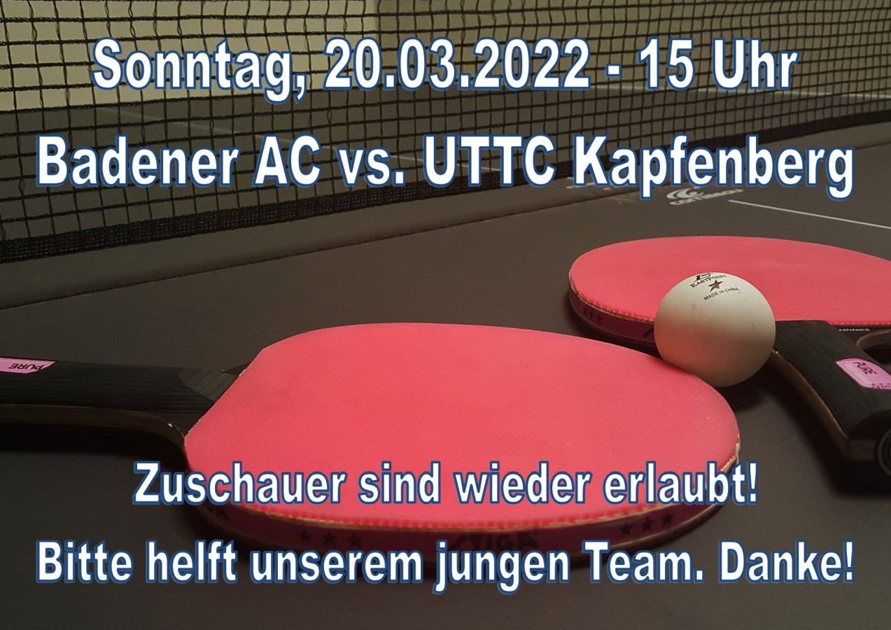 Live Stream Badener AC Tischtennis vs UTTC Kapfenberg - Saison 2021-2022